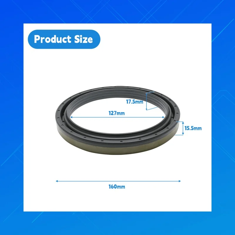 

DMHUI High-quality NBR tractor oil seals, Size 127x160x15.5/17.5mm,applicable to JCB:904,50033,50025,M6779,OEM:Corteco12017098B