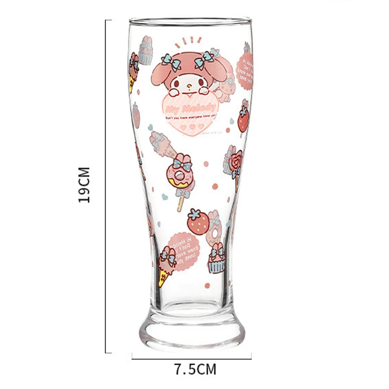 450 مللي Kawaii سانريو البيرة الزجاج الإبداعية مرحبا كيتي الزجاج Ins نمط الفتيات المنزل أنيمي الكرتون عصير الحليب كوب زجاجي عالي الجودة