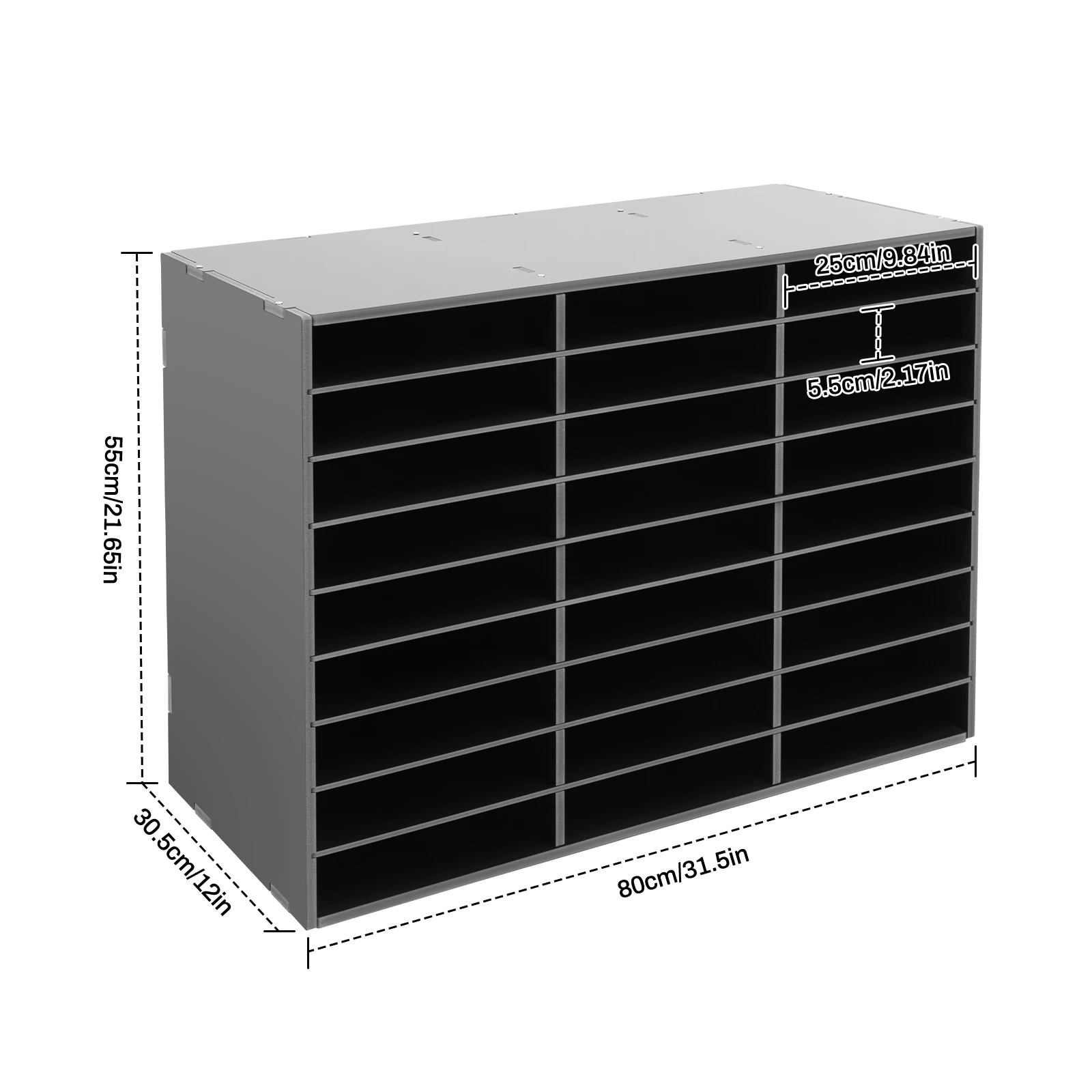 27 Slots PVC Literature Organizer File Storage Rack Removable Dividers A4 Paper Magazine Book Sorter Desktop Document Holder