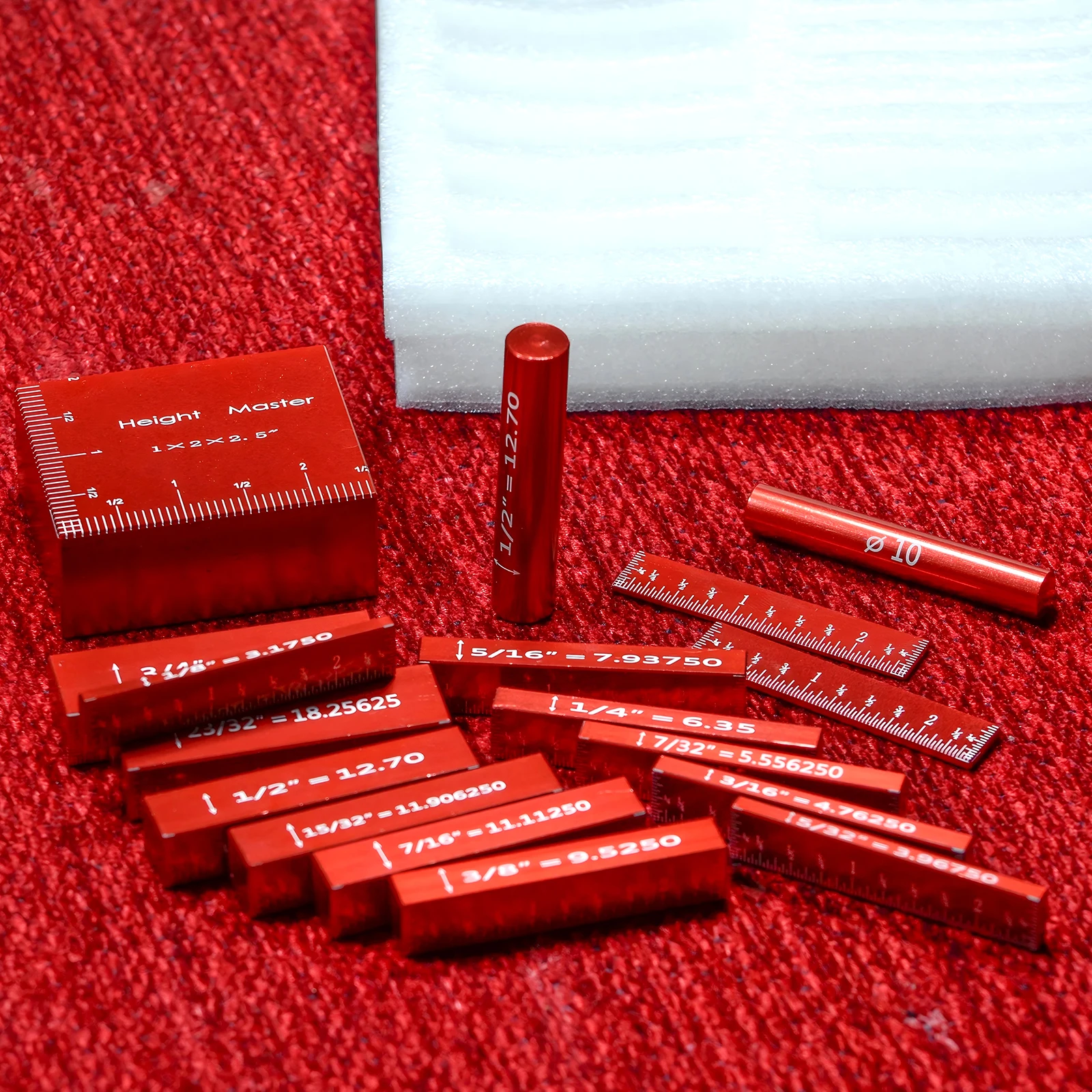 

17Pcs Inch Setup Blocks Height Gauge Set, Precision Aluminum Setup Bars for Router and Table Saws Woodworking Set Up