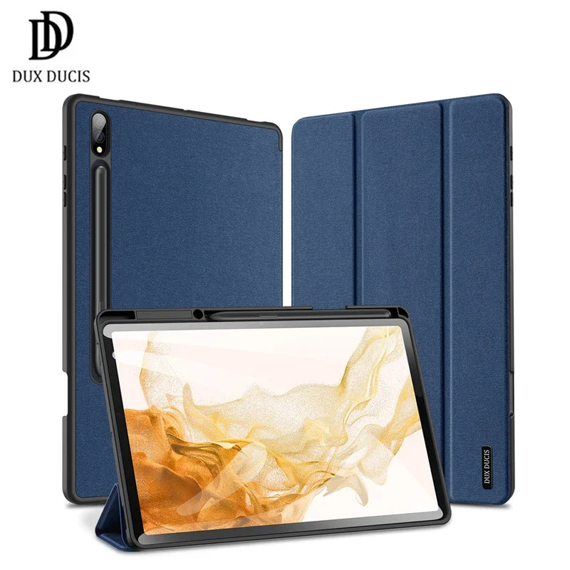 trifold couro flip tablet manga com suporte para lapis smart dormir case para samsung tab s8 s9 ultra s7 fe s7 mais plus dux duci 01