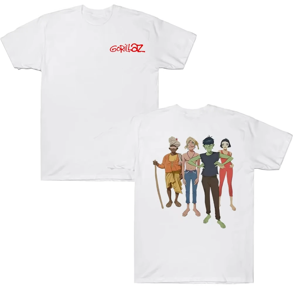 Gorillazs The Mountain Group Graphic Print T-Shirt Men Women Rock Band Streetwear Hip Hop Harajuku Gothic Fashion Oversized Top