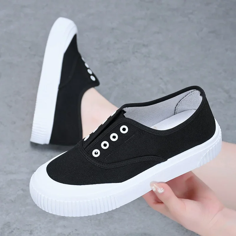 2024de Nieuwe Lente Zomer Nieuwe Casual Canvas Schoenen Casual Platform Vrouwen Schoenen Snoep Kleur Ademende Bovenkant Zachte Zool Loafers