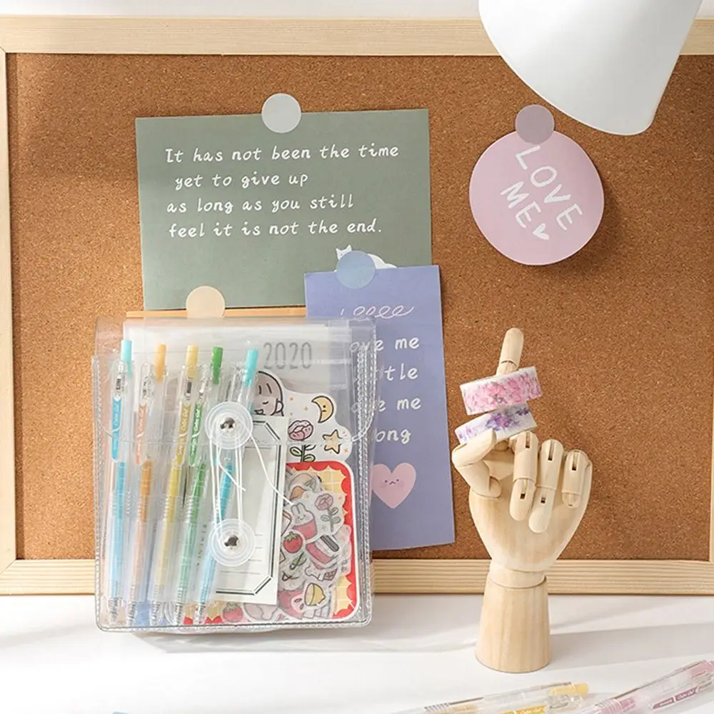 Waterproof PVC Pencil Pouch Square Rectangle Large Capacity Transparent Storage Bag Visible Makeup Bag Stationery Stickers Bag
