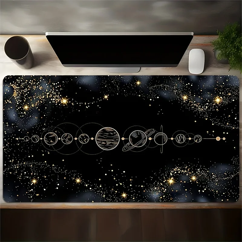 لوحة ماوس أوربت الكوكبية الكبيرة مع تصميم مساحة عالية الدقة، مطاط طبيعي سميك ناعم، حصيرة مكتب غير قابلة للانزلاق للوحة المفاتيح والماوس، أداء #6