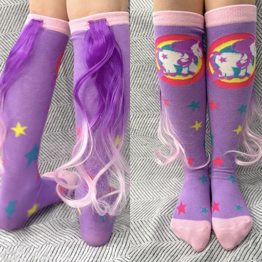 Jedna para dla kobiet Dziewczyna Szalone skarpetki Jednorożec Skarpetki Śliczne zwierzę Szalone Nowość Jednorożec Skarpetki Wysokie Jednorożec Skarpetki Długie Skarpetki dla dziewczynek