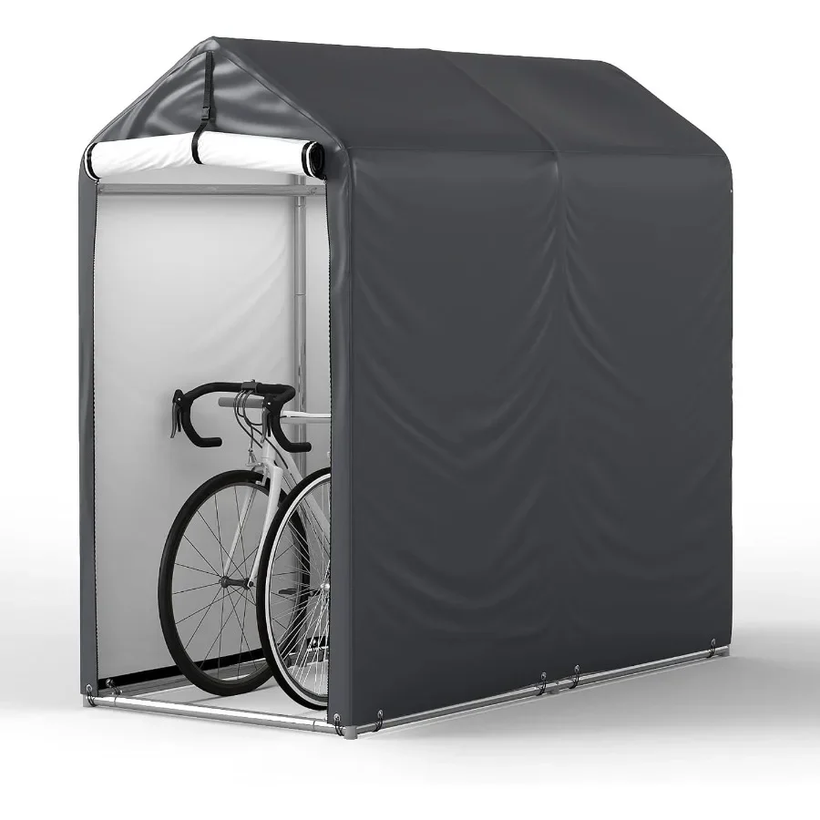 3x6 Feet Outdoor Storage Shelter, Heavy Duty Waterproof Portable Shed with Roll-up Zipper Door and Ventilated Windows for Motor