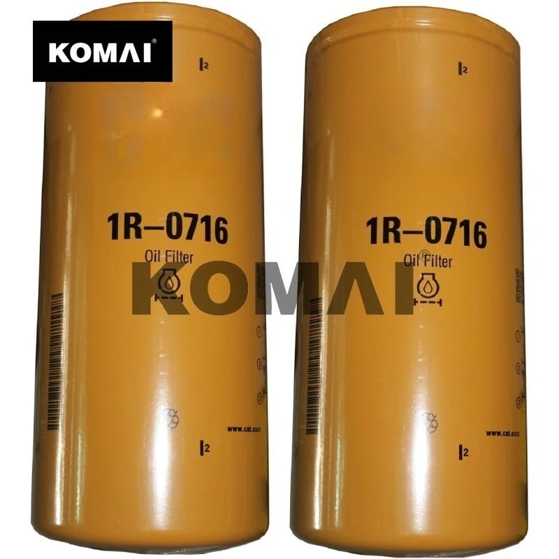 KOMAI For CAT 1R0716 1R-0716 Engine Oil Filter Advanced High Efficiency Multipack (Pack of 2)