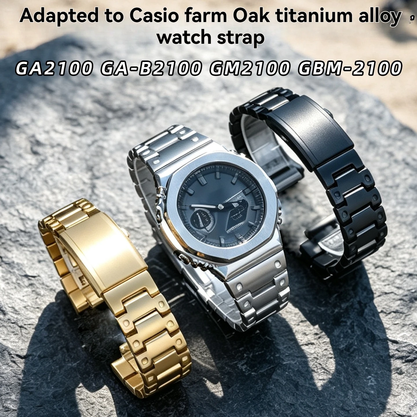16mm Titanium Alloy Octagonal Bracelet Replacement for Casio G-SHOCK GA2100 GA-B2100 GBM-2100 GM2100 Watch Strap Accessories