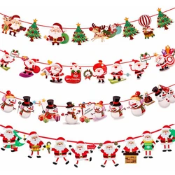Świąteczny baner Garland Wesołych Świąt Dekoracja do domu 2024 Ozdoby choinkowe Prezenty Navidad Noel Szczęśliwego Nowego Roku 2025