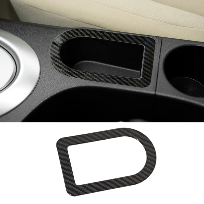 For Nissan Qashqai 2007 2008 2009 2010 2011 2012 2013 J10 Carbon Fiber Style Storage Box Water Cup Cover Trim Car Accessories