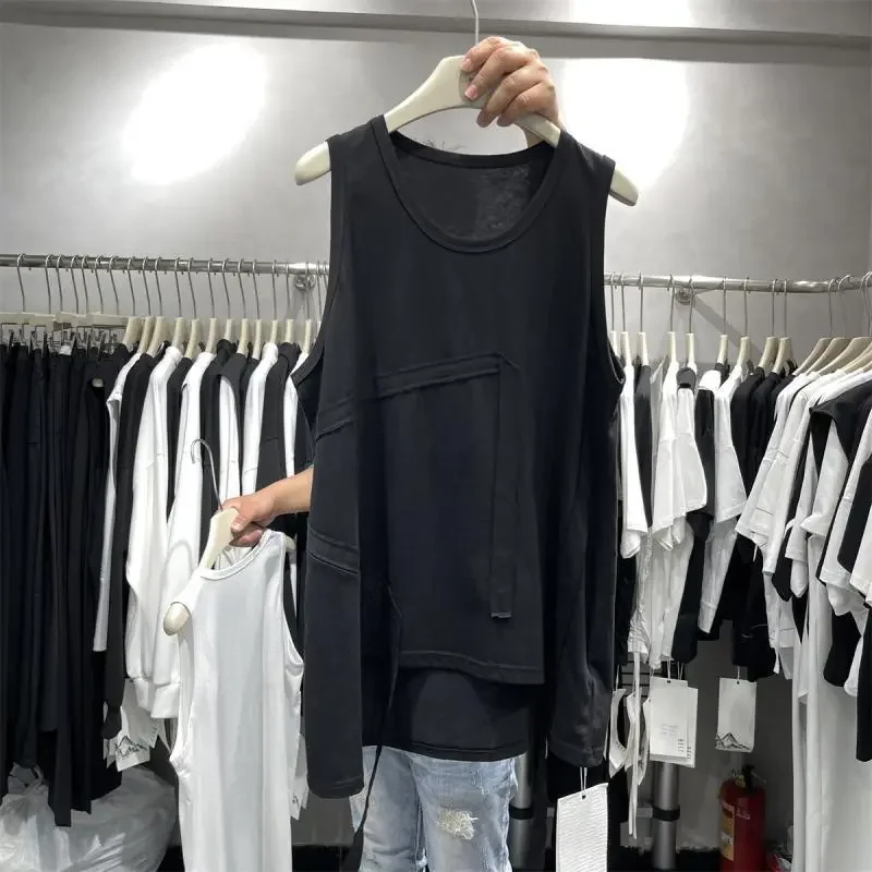 

Summer New Irregular Large Size Mid-length Loose Casual Sleeveless T-shirt Vest