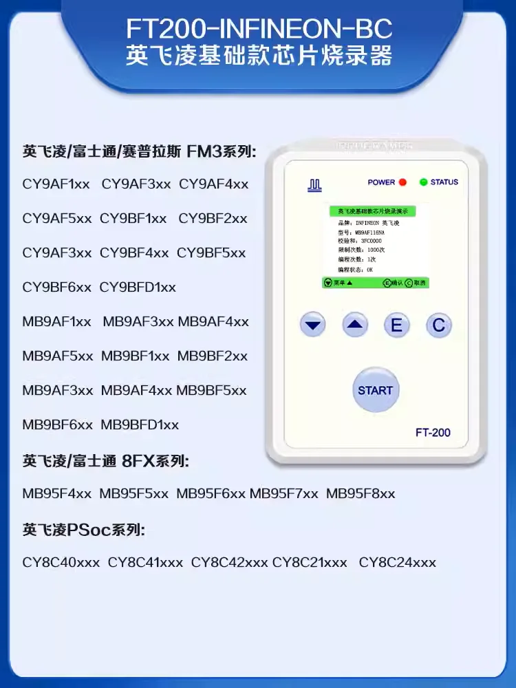 

Infineon CY9AF Fujitsu MB95F Cypress CY8C series microcontroller programmer burner