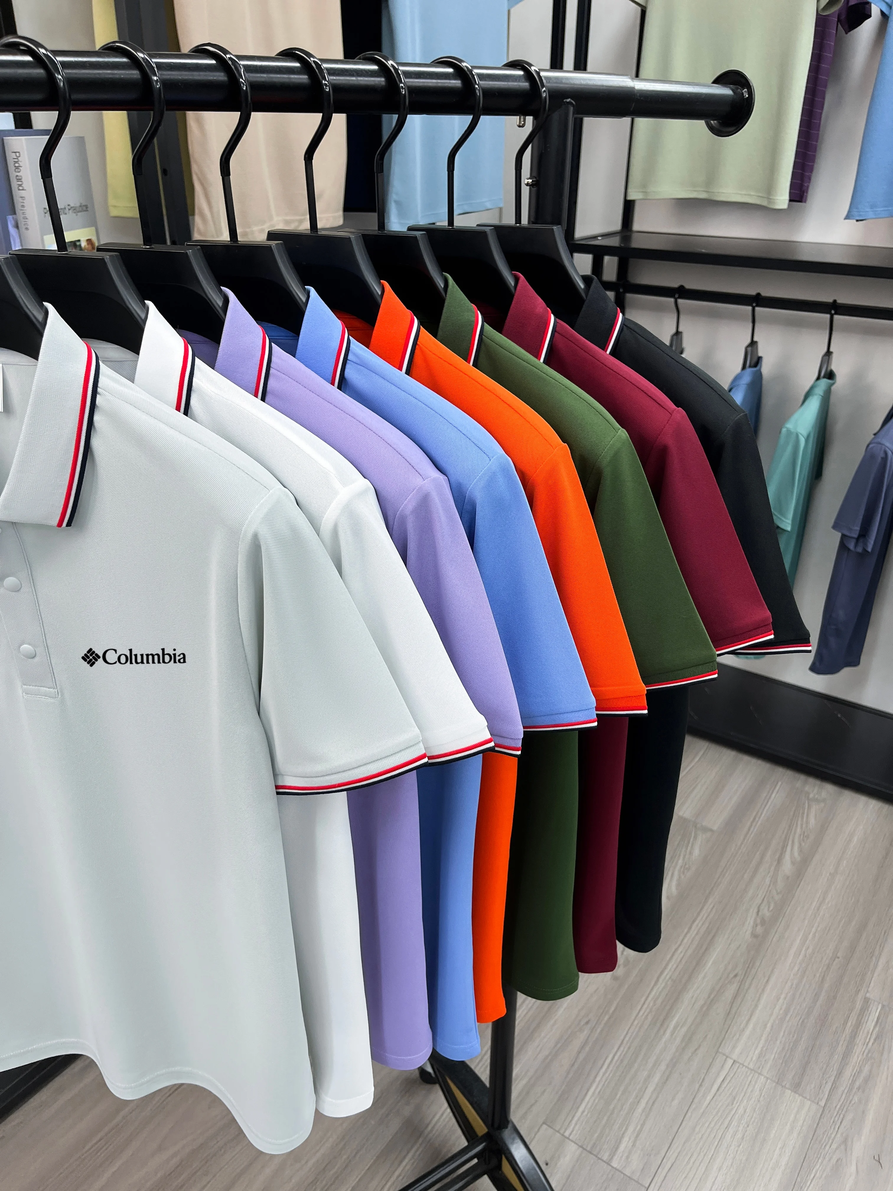 Camisa Polo Columbia para Hombre con Cuello a Rayas, Manga Corta, Tela Transpirable, Uso Diario Informal y de Negocios, Disponible en Varios Colores