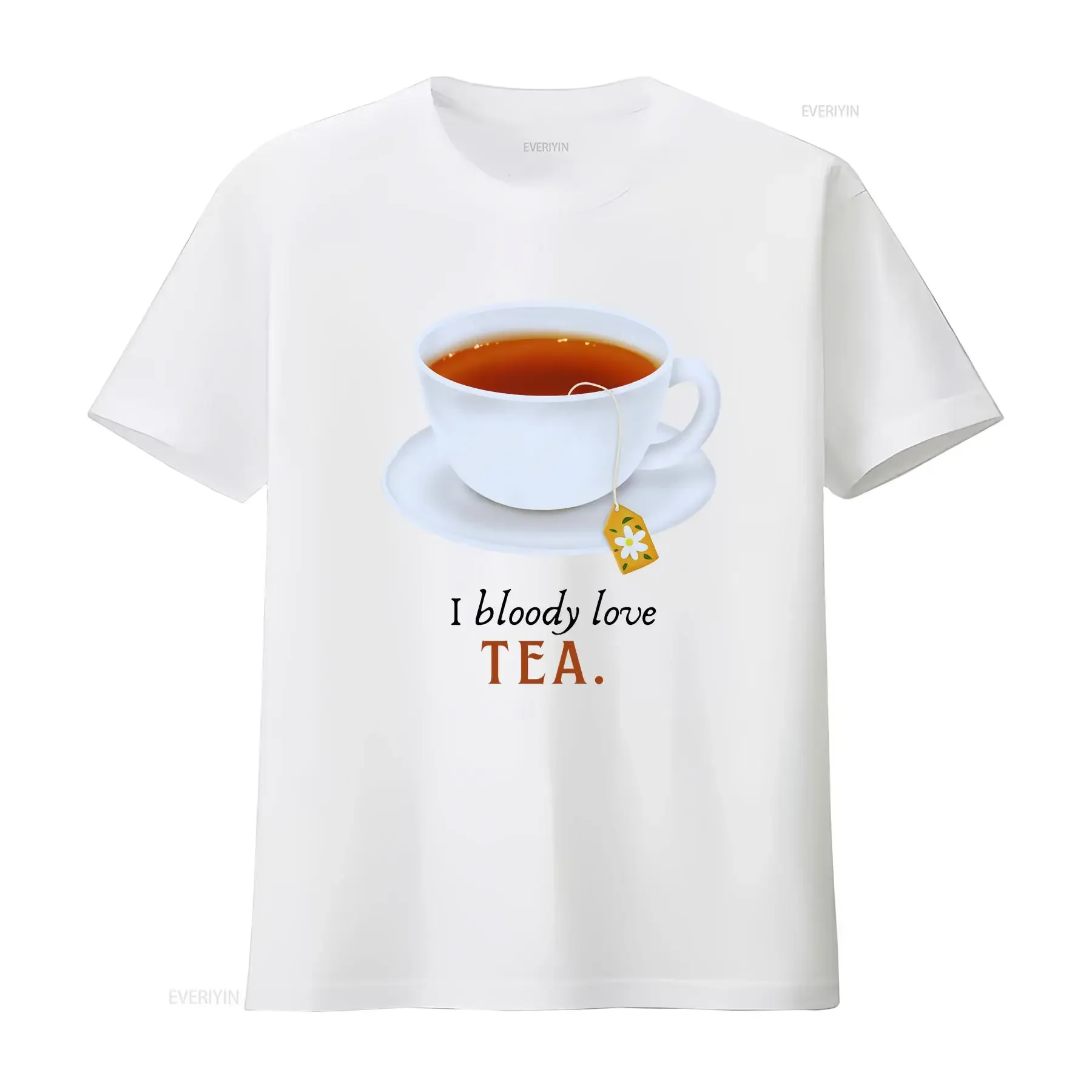 I Bloody LOVE TEA T shirt British Lover English Cup of Jenny Addict Teaaholic vintage Washed homme Stylish Slightly streetwear