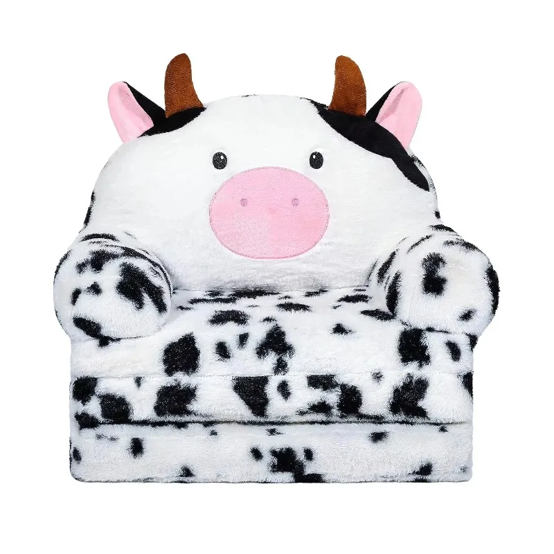 

High quality sponge safe rabbit plush cute comfortable cow toddler sofa baby sofa with cushion and pillow back