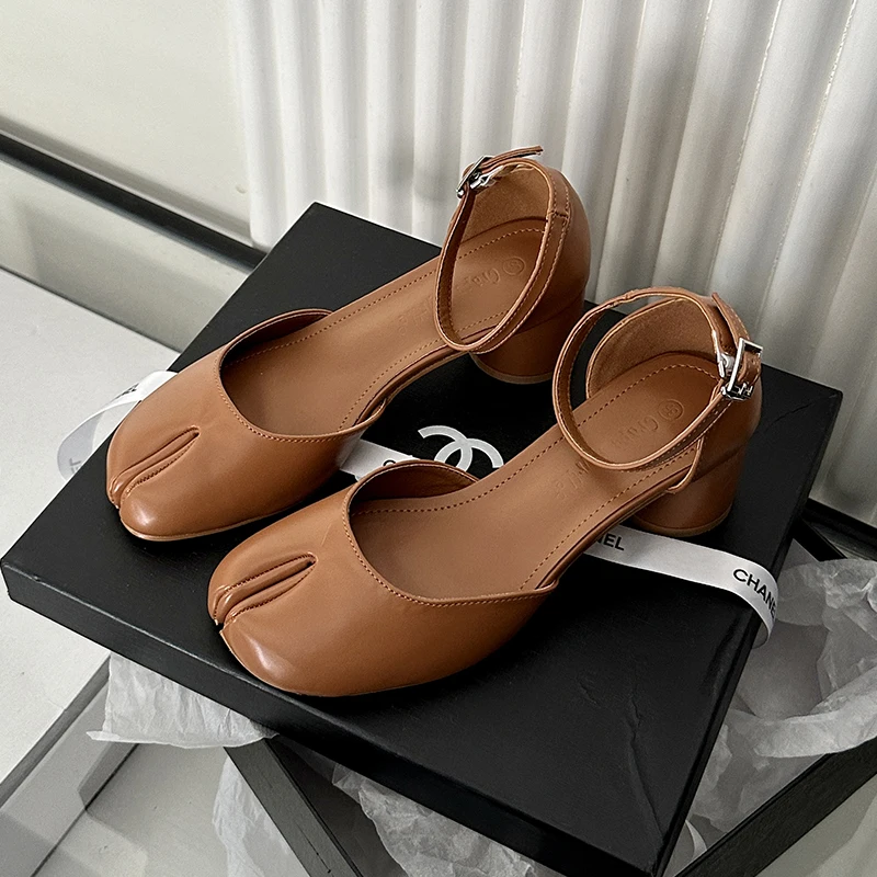 

ZOOKERLIN Vintage High Heels Platform Women's Pumps Lolita Style Shoes For Women Thick Heel Buckle Shoes Female Genuine Leather