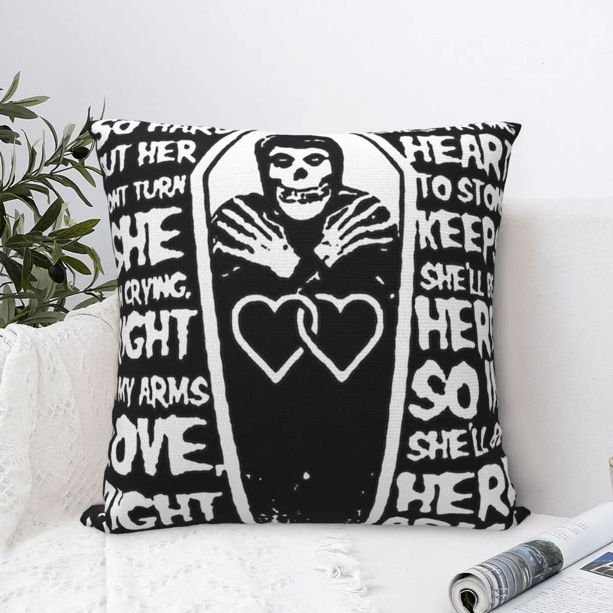 Misfits Him Mashup Pillowcase Polyester Cushion Cover Decoration Heavy Metal Pillow Case Cover Living Room Square 40X40cm