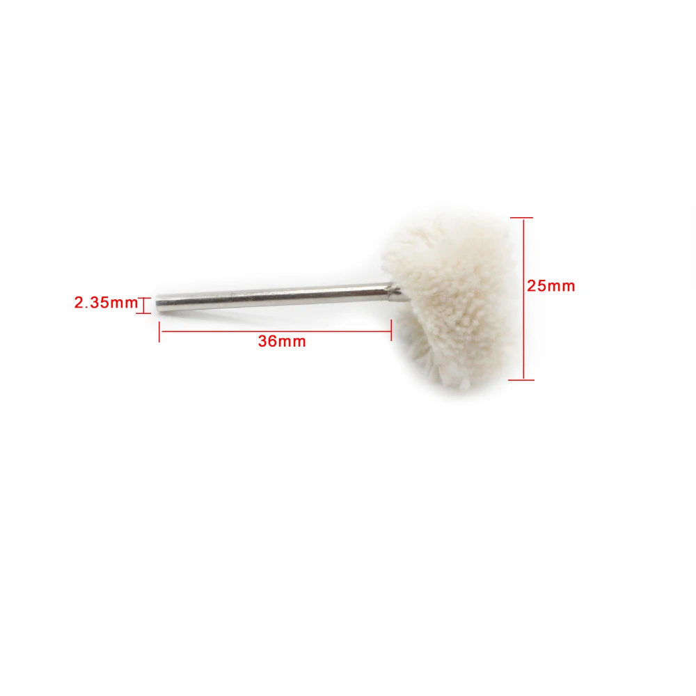 20PCS Schmuck Polieren Pinsel Baumwolle Wollfilz Schleifen Schleif Kopf Schleif Polieren Rad 2,35 MM Schaft Bohrer Dreh Werkzeug – Detail 7