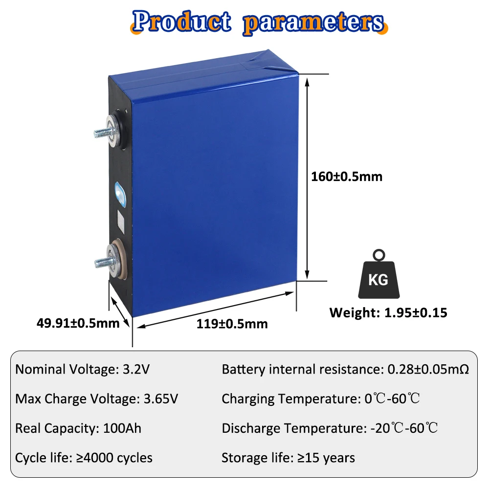 CATL Lifepo4 Prismatic 3.2V 100Ah Rechargeable Batteries 4-16PCS For Home Appliance Solar Energy Storage Boat