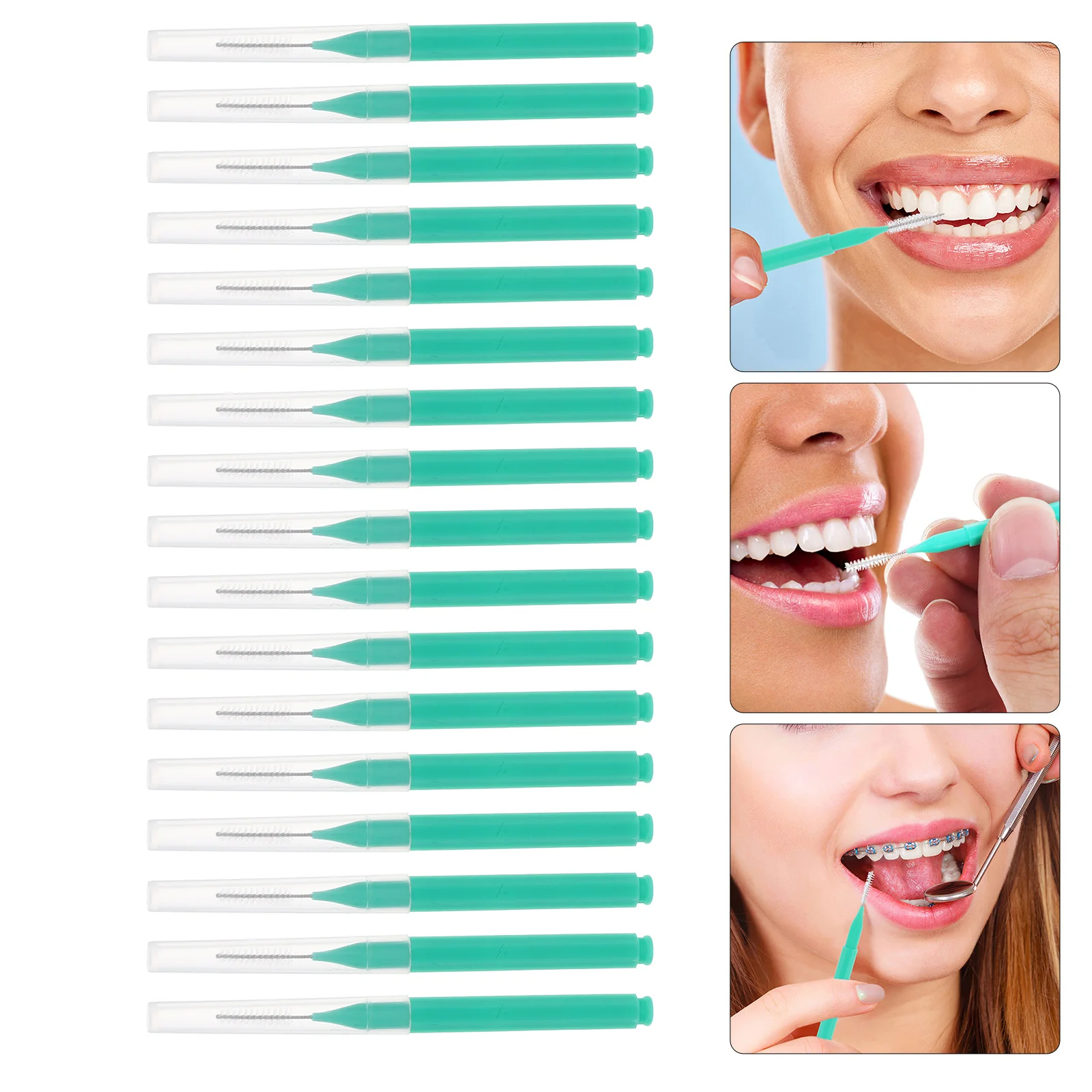 

100 Pcs Flossing Brush Braces Brushes Interdental Refills for Cleaners Cleaning