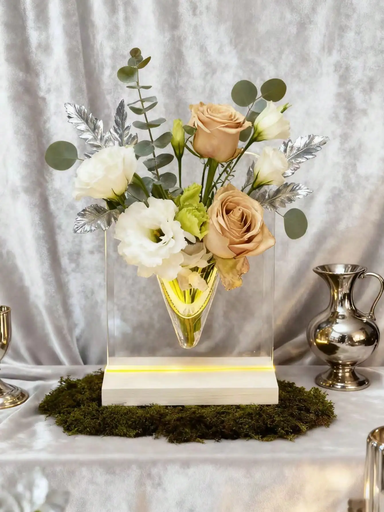 مصباح مزهرية LED شفاف مبتكر: 3 ألوان قابلة للتعتيم، USB، غرفة المعيشة/ديكور الزفاف