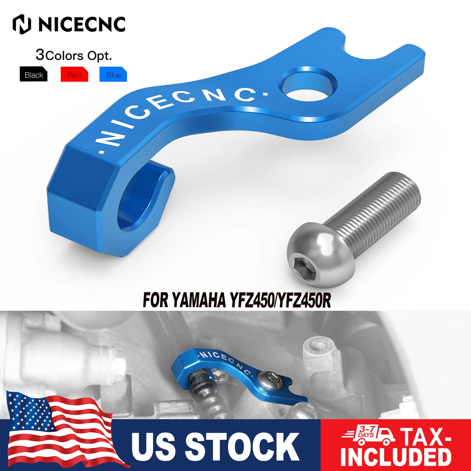 

NICECNC Clutch Cable Holder For Yamaha YFZ450R 2009-2024 YFZ450 2017 YFZ450X 2010-2011 WR450F 2003-2015 YZ450F 2003 Aluminum ATV