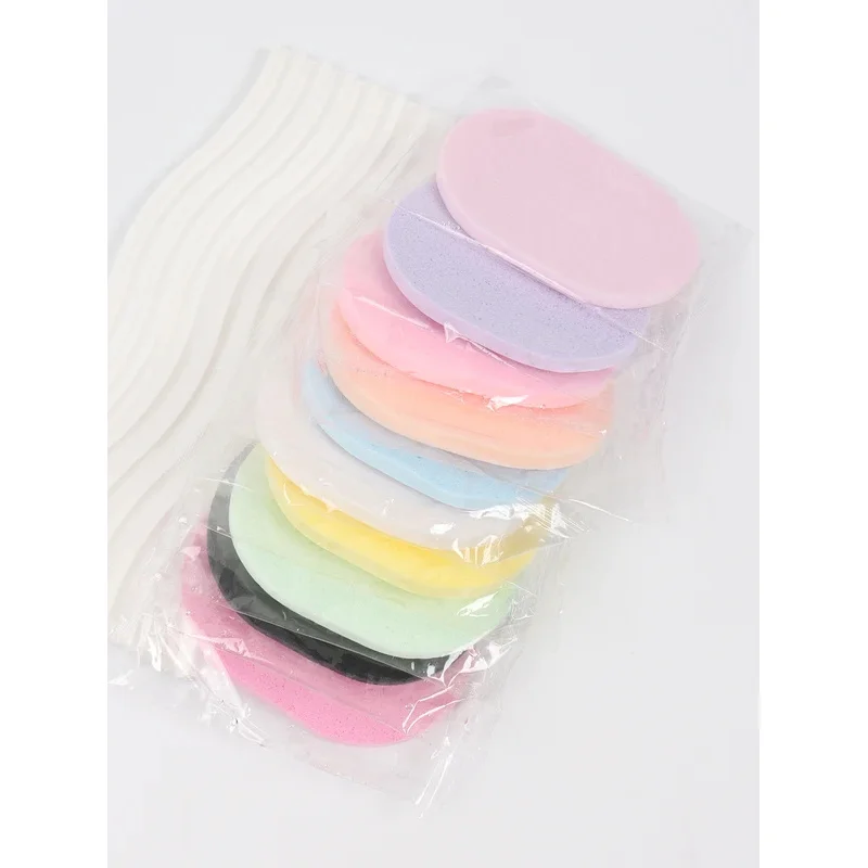 10 Pieces of Random Color and Shape Face Wash The Face Sponge Scrub Exfoliating Facial Pad Is a Reusable Makeup Remover Suitabl