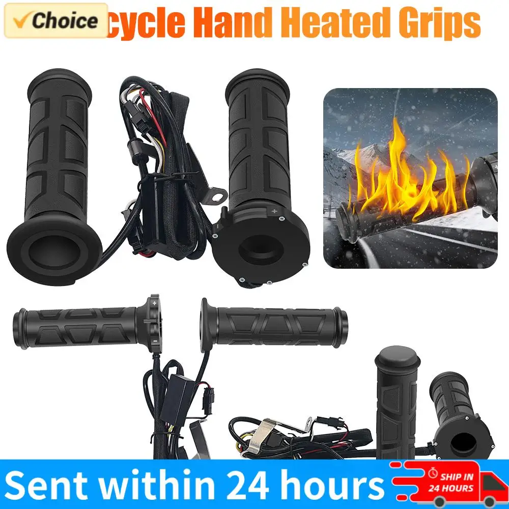 22mm Motorcycle Hand Heated Grips 3 Gear Electric Heating Handle Waterproof Electric Hot Heated Grip Motorcycle Parts for Winter