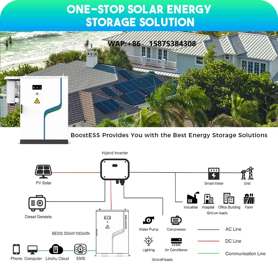 All In One Outdoor Ess Cabinet 50kw Hybrid Inverter With 100kwh Solar Battery Packs Lithium Solar Energy Storage System