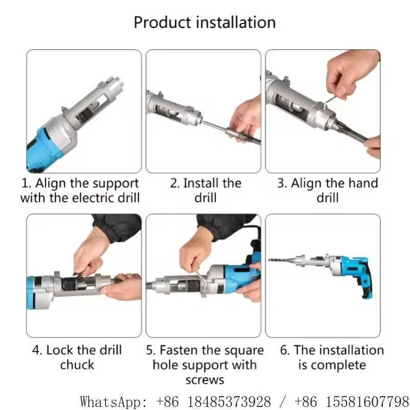 Woodworking drilling bracket, drill bit fixing tool, tenoning machine, mortise and tenon square hole drill
