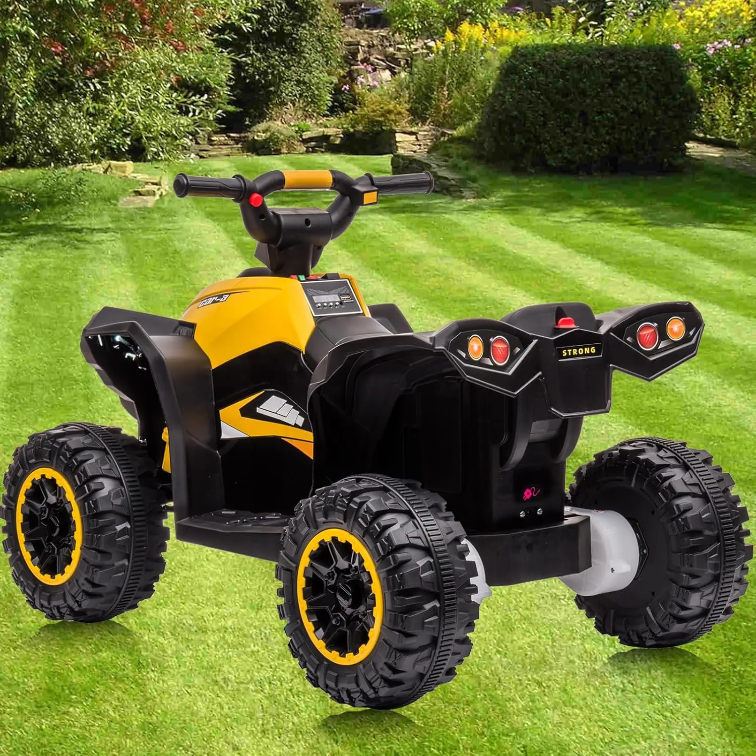 VTT pour enfants 12V, véhicule électrique à 4 roues pour tout-petits, voiture jouet alimentée par batterie pour garçons et filles avec lumières LED, musique