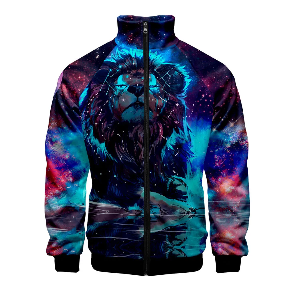 Chaqueta Hipster con estampado 3D de tigre para hombre y mujer, sudaderas con cremallera y cuello levantado, ropa de calle de animales, Tops, primavera y otoño