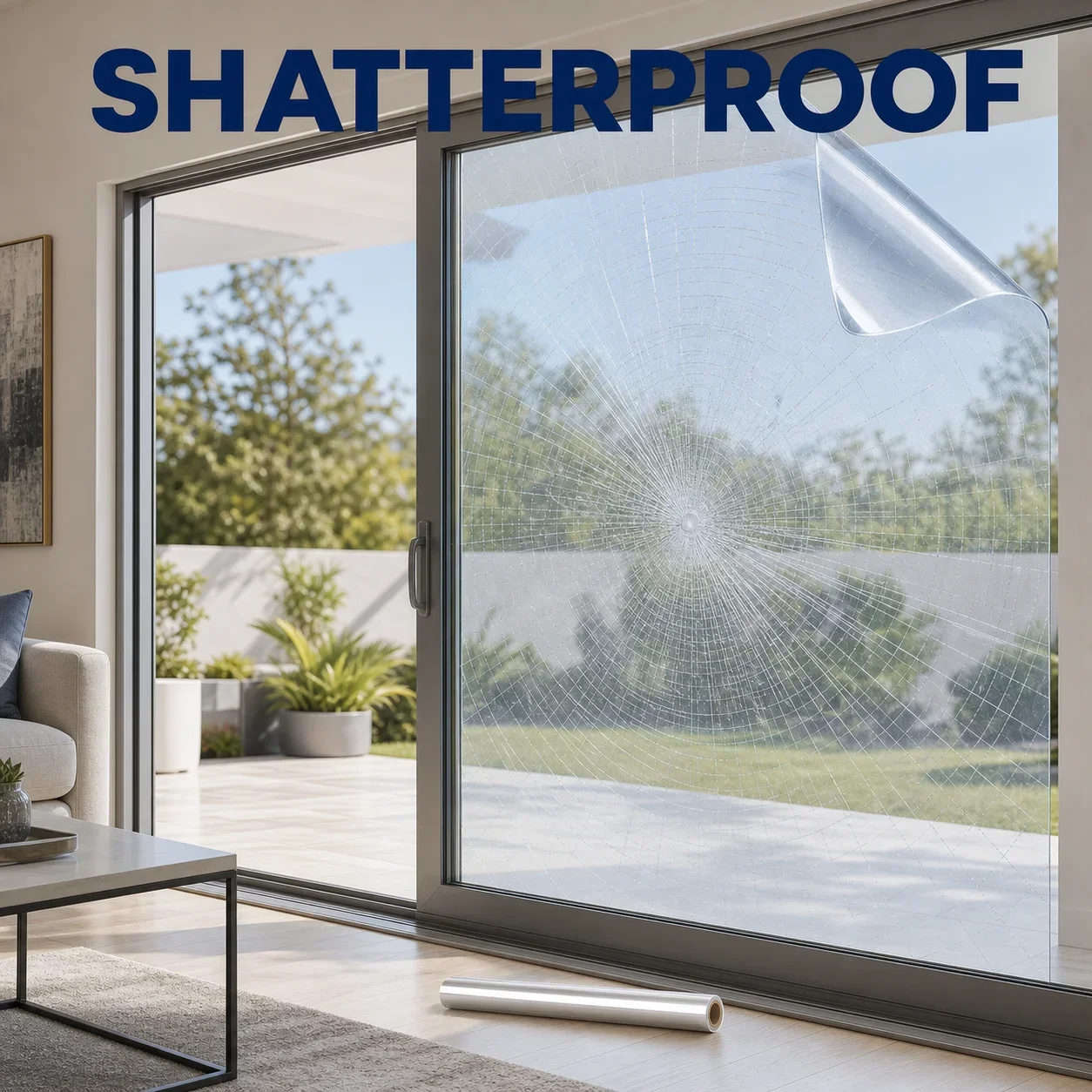 Transparent Explosion-Proof Safety Film Glass Protective Film Shatter-Resistant Window Film Prevent Glass Shard From Scattering.