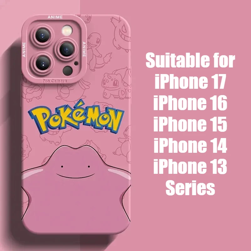 Funda de teléfono Pokemon Mew Ditto Koffing Anime para Apple iPhone 16 15 14 13 12 Pro Promax Max, funda protectora suave, accesorios de regalo