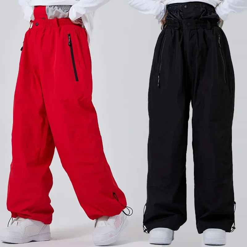 Pantalones de esquí para hombres y mujeres, pantalones de esquí de snowboard, a prueba de viento, impermeables, cálidos, sueltos, deportes de nieve, invierno, 2025