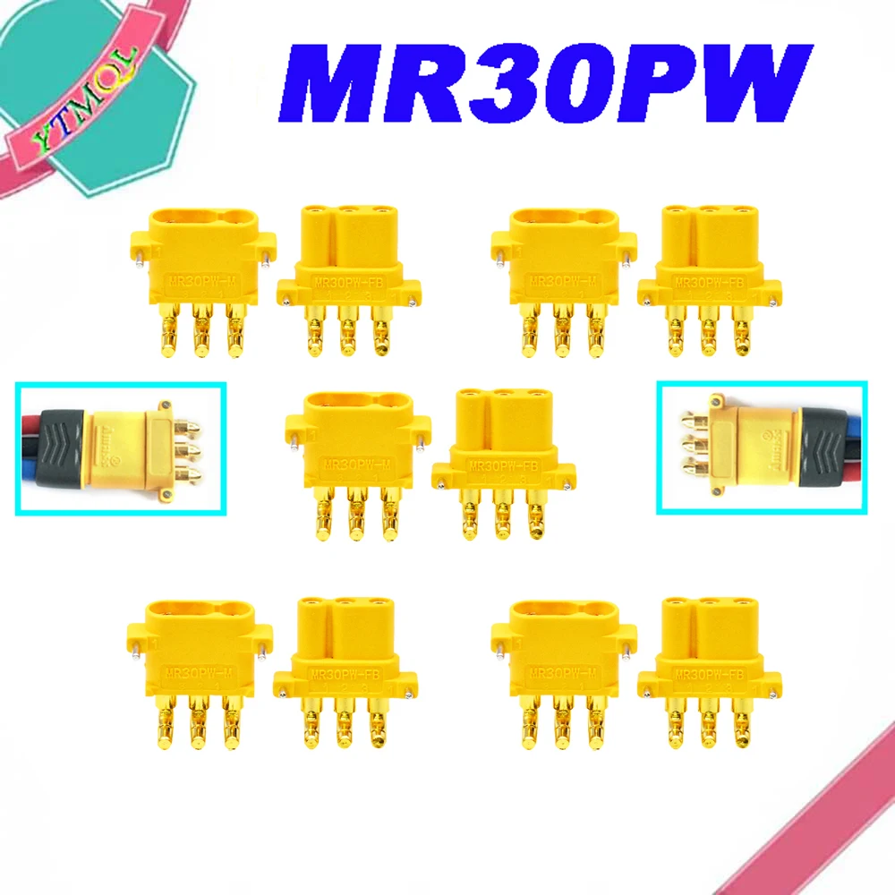 

10-100PCS MR30PW Male Female Bullet Connector Plug the Upgrade For RC FPV Lipo Battery RC Quadcopter