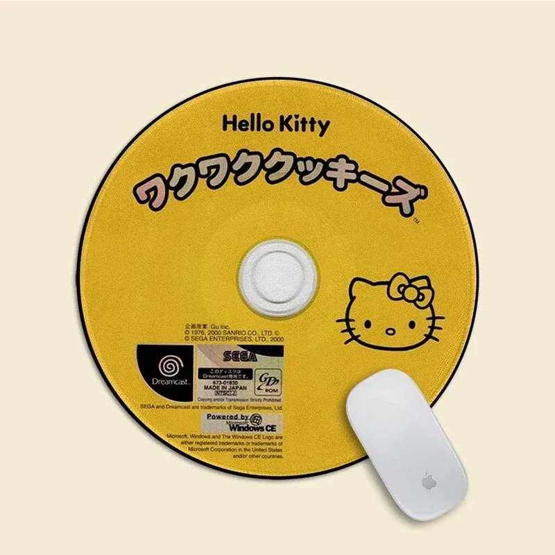 Podkładka pod mysz Sanrio Hello Kitty Cartoon Cute Kt Cat okrągła podkładka gamingowa pod mysz na Pc biurko na laptopa biurowa antypoślizgowa