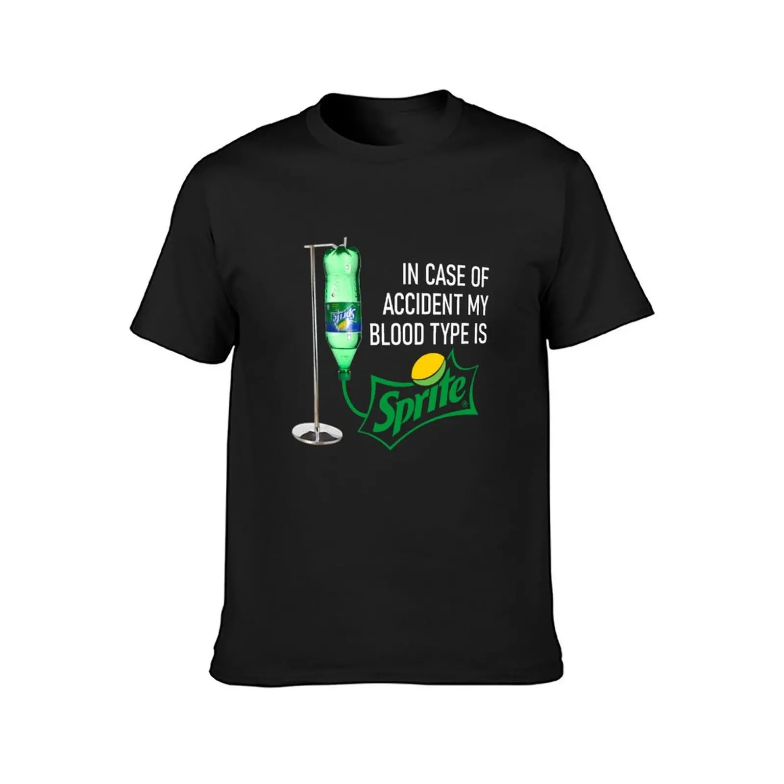 Case of Accident My Blood Type is Sprite T-Shirt kawaii clothes vintage T-shirt men