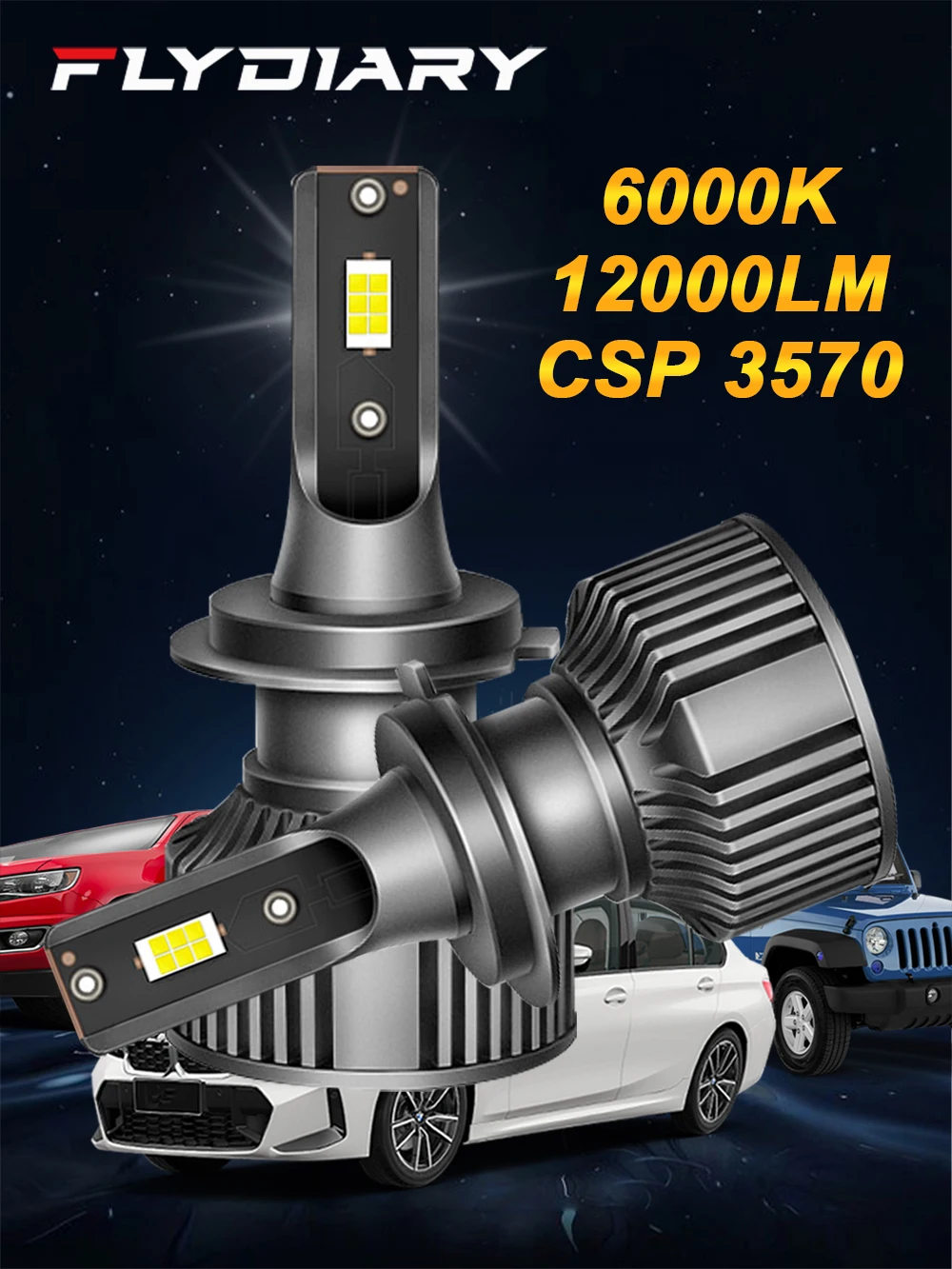 

h7 LED Bulbs H4 6000K Car Light H11 Auto Bulb H1 12000LM Headlight Lamp 50W LED Head Light 12V 9005 9006 HB3 HB4 9012 High Low