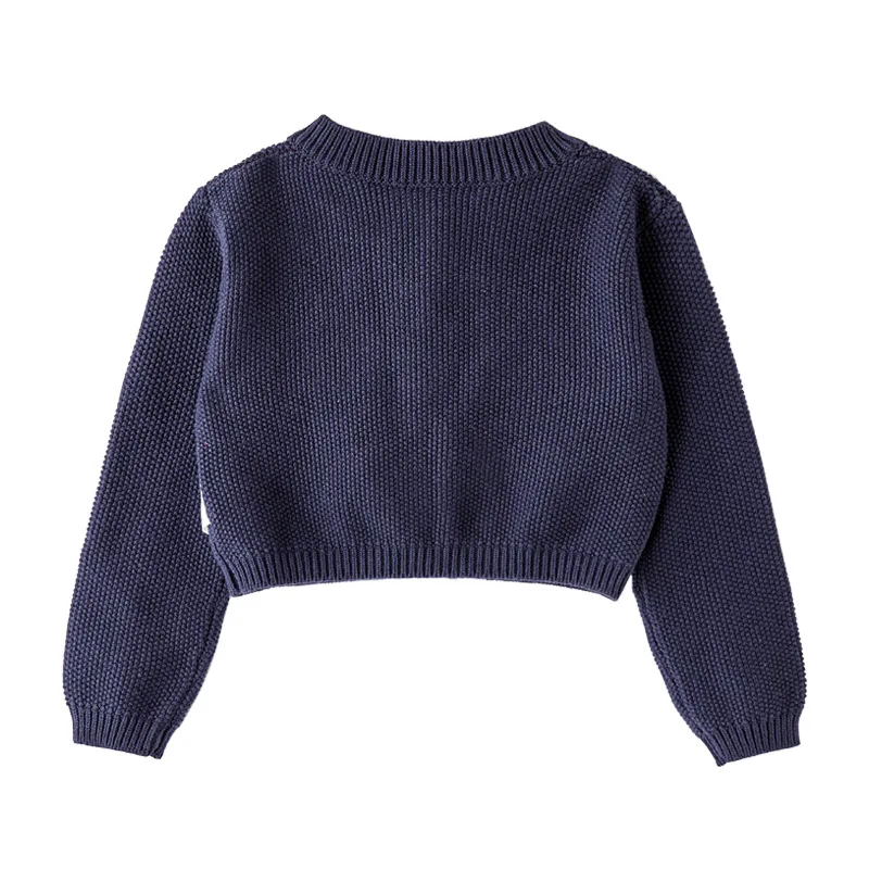0-2 Years Three Button Jacket Children Coat Cardigan Navy Blue 100% Cotton Girl Cardigan 0 1 2 Years Old Kids Clothes