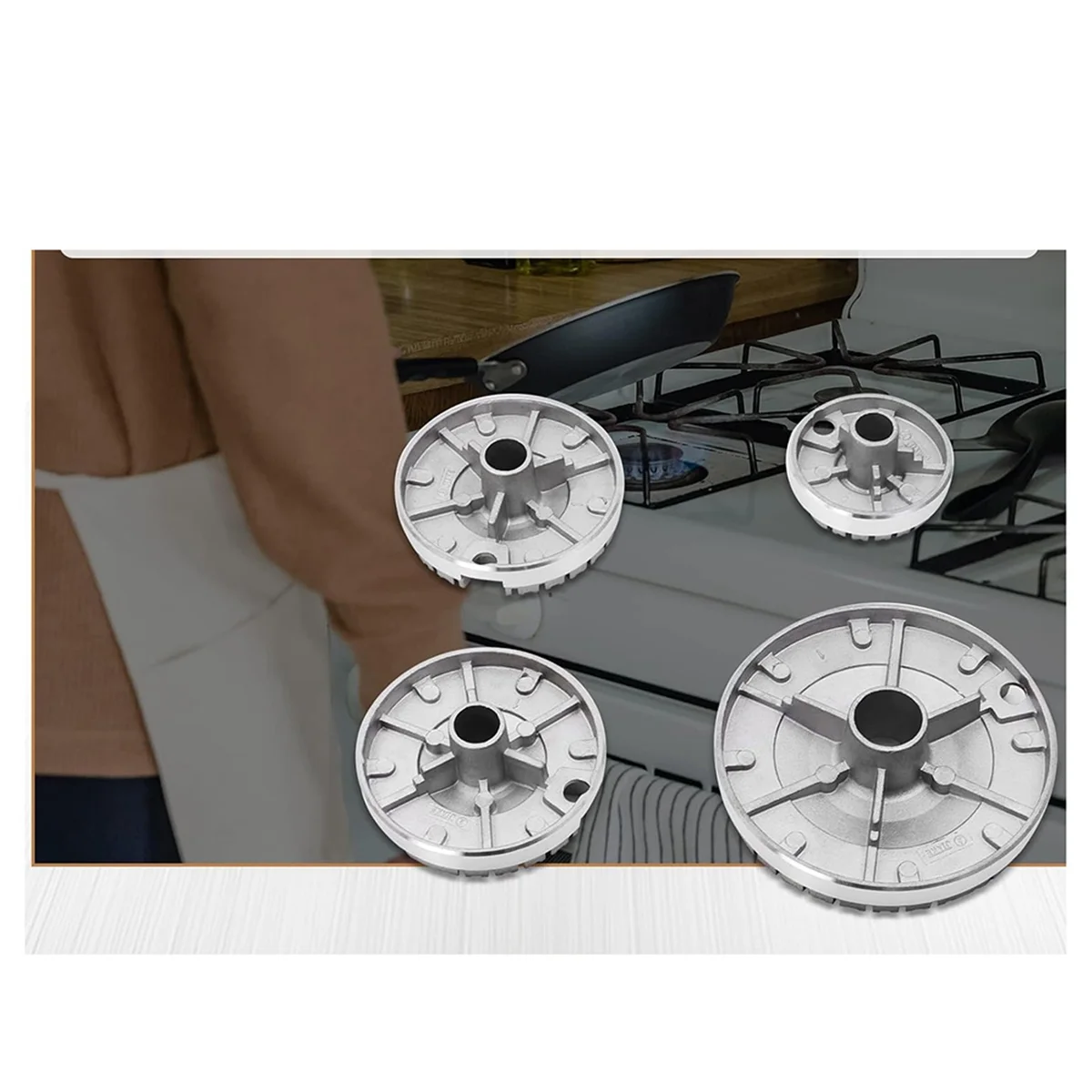 8 PCS Cooker Hat Set Oven Gas Hob Burner Crown Flame Cap Replacement Kit Fits Most Gas Stove Burners