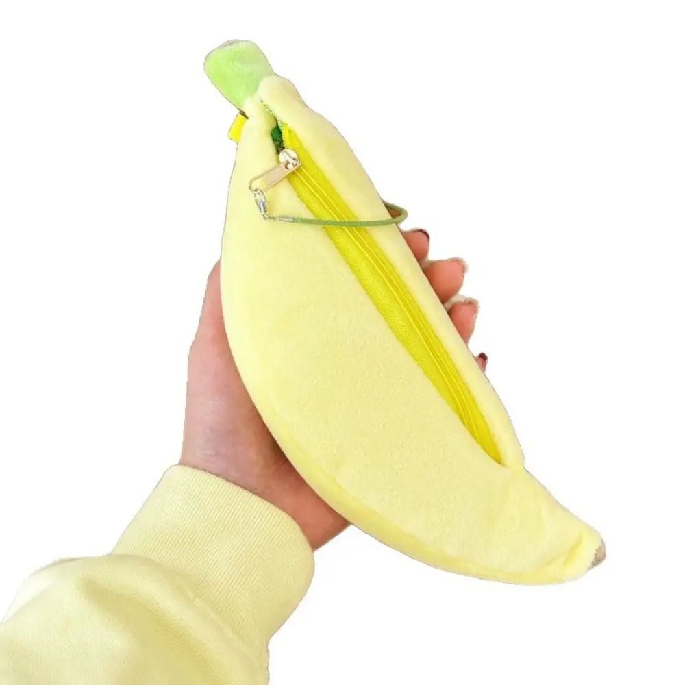 Kawaii Pencil Case Banana Shape Large Capacity Pen Bag Stationery Storage Bag Gift