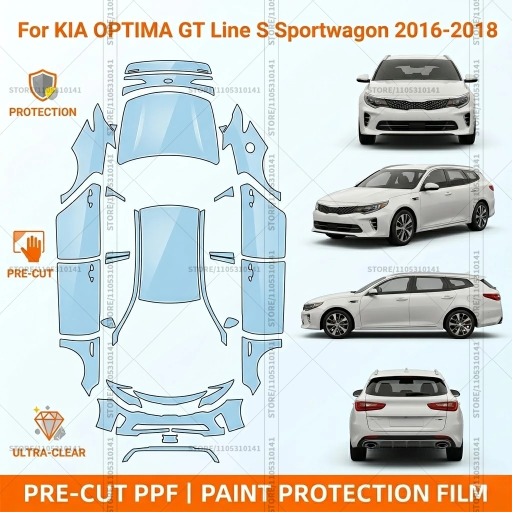 

Pre-Cut Paint Protection Film PPF Transparent Bumper Automotive Clear Bra Car Film For Kia OPTIMA GT Line S Sportwagon 2016-2018