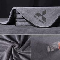 Car Emblem Cleaning Drying Rag Cloth Auto Wash Microfiber Towels Accessories For Mitsubishi ASX Lancer Pajero Outlander L200 EVO