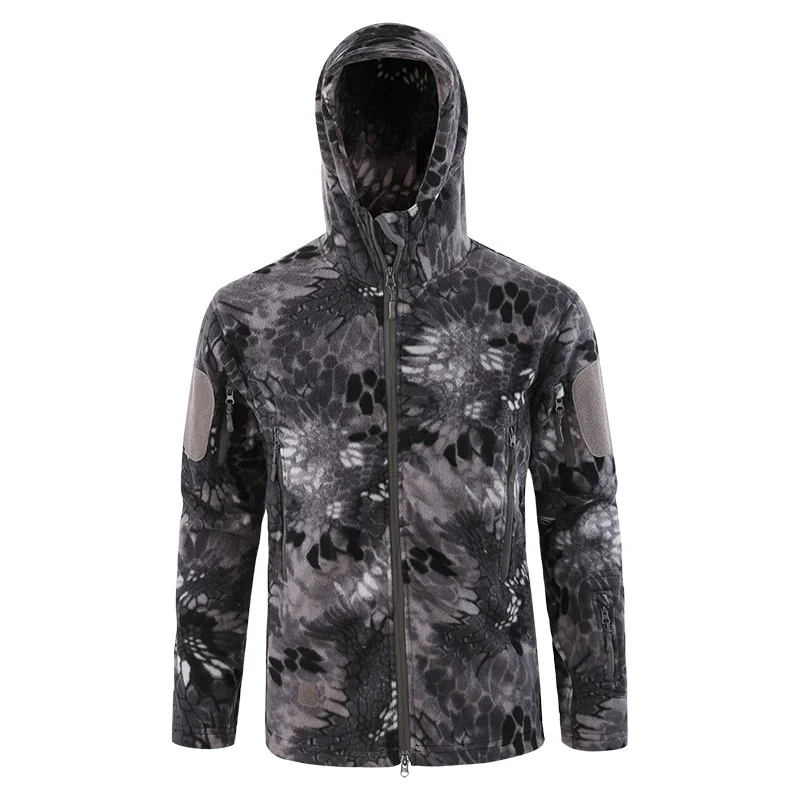 City Tactical Fleece Thick Warm Breathable Camouflage Jacket Men Winter Outdoor Hiking Climbing Cycling Thermal Windproof Coat