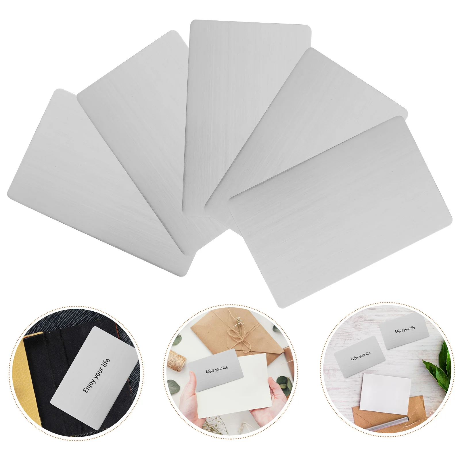 

5pcs Stainless Steel Blank Name Plates For Engraving Metal Business Card Blanks Desk Nameplate Diy Customizable Tags Employee Id