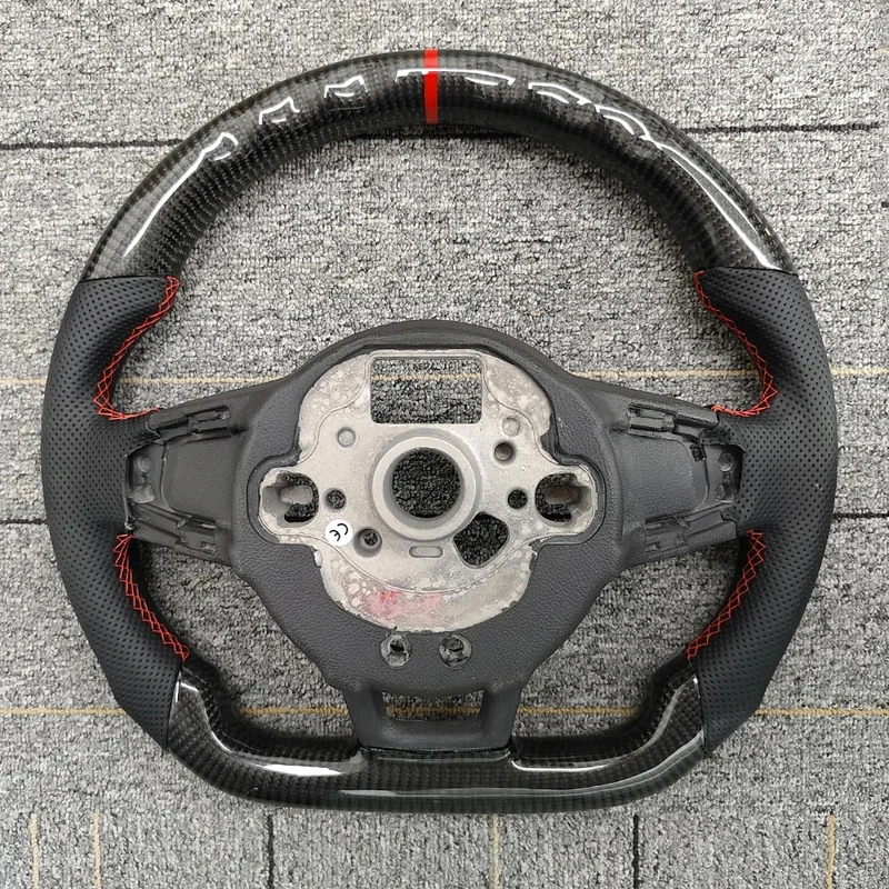 

Bestseller Tiguan 7 7.5 GTI GTE GLI 2013-2019 Real Carbon Fiber Steering Wheel Peorated Leather Sport Car Accessories