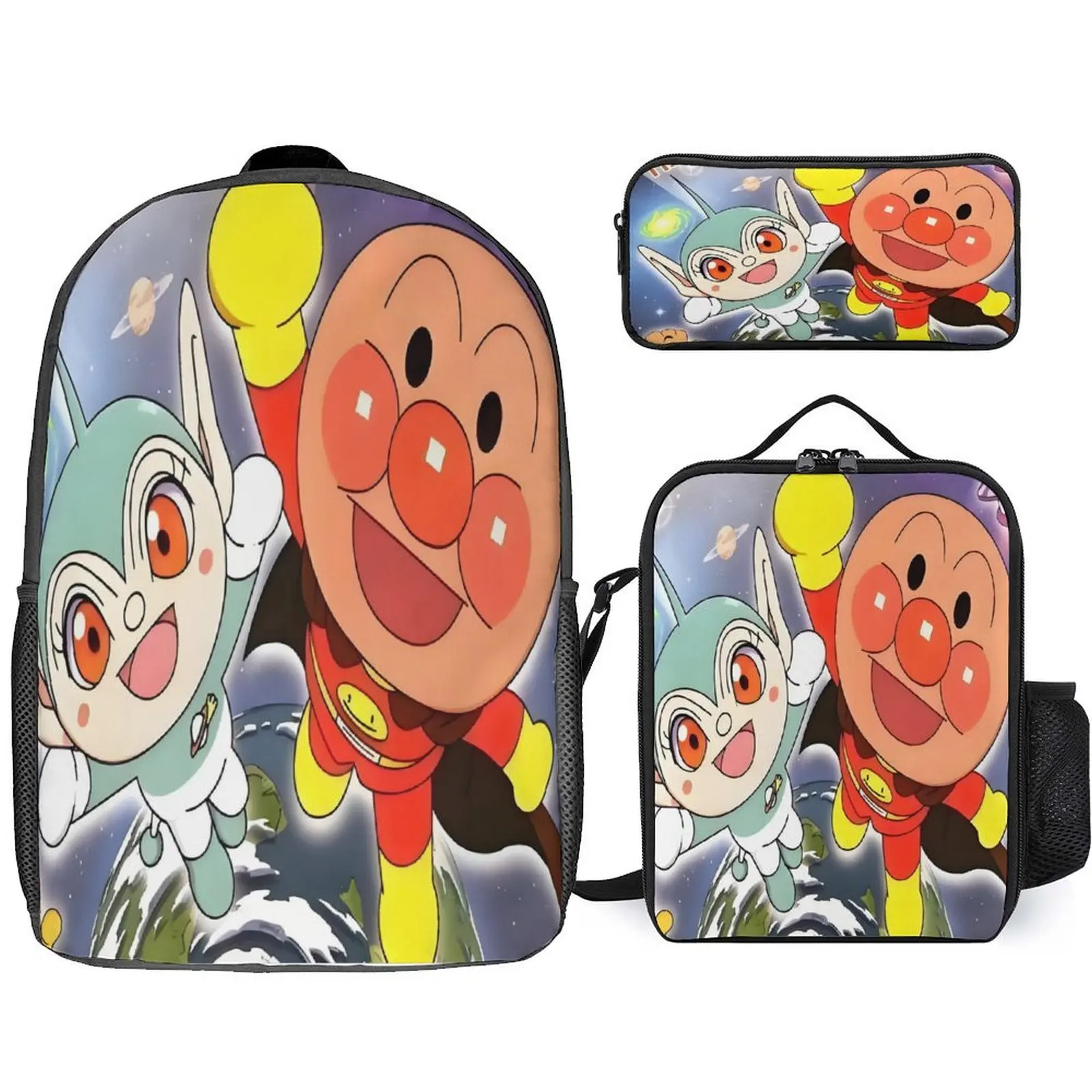 

Kid Canvas Backpack with Shoulder Bag,Pencil Box,Bread Expert Classic Daypack Cute Rucksack for School