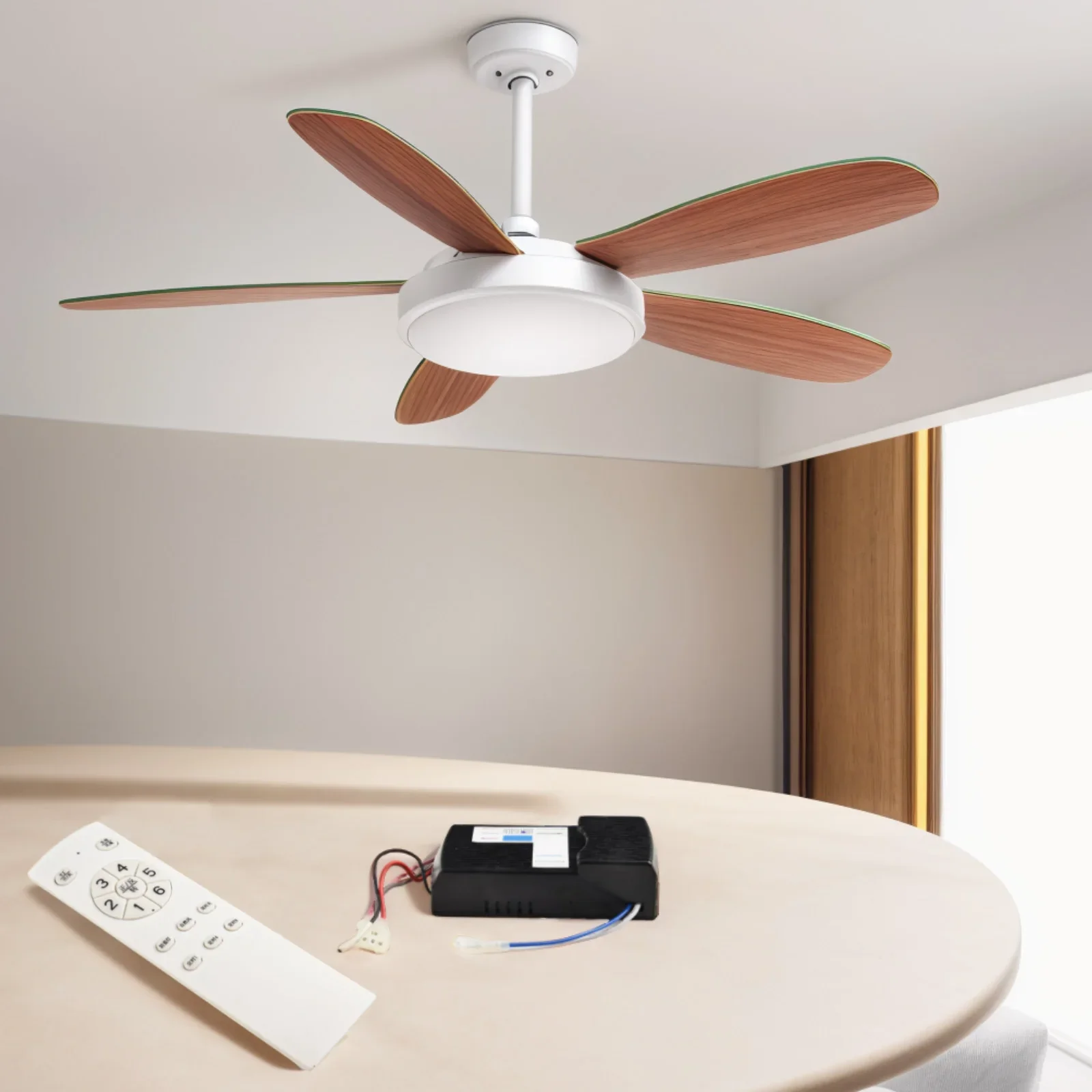 433MHz Fan Remote 6-Speed Fan Light Remote Home Use Natural Wind Simulation Delayed Shutdown For Remote Control Fan